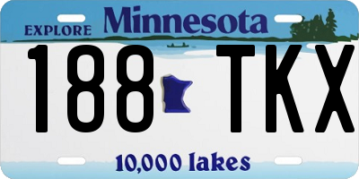 MN license plate 188TKX