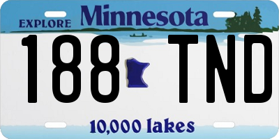 MN license plate 188TND