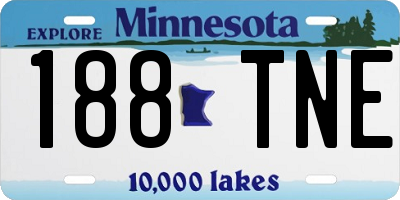 MN license plate 188TNE