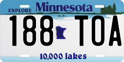 MN license plate 188TOA
