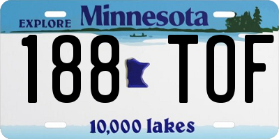 MN license plate 188TOF