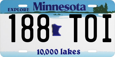 MN license plate 188TOI