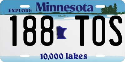 MN license plate 188TOS