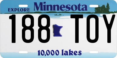 MN license plate 188TOY