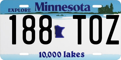 MN license plate 188TOZ