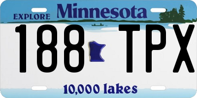 MN license plate 188TPX