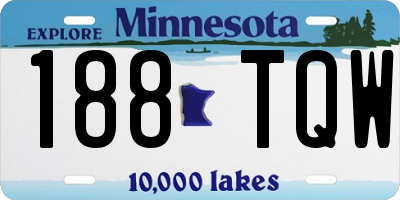 MN license plate 188TQW