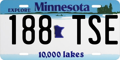 MN license plate 188TSE
