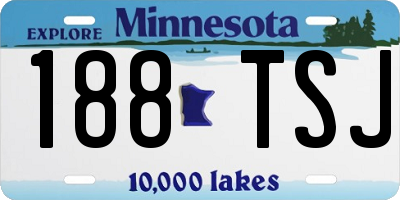 MN license plate 188TSJ