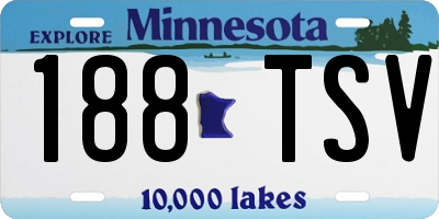 MN license plate 188TSV