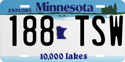 MN license plate 188TSW