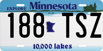 MN license plate 188TSZ