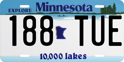 MN license plate 188TUE