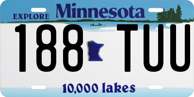 MN license plate 188TUU