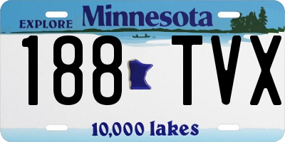 MN license plate 188TVX