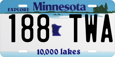 MN license plate 188TWA