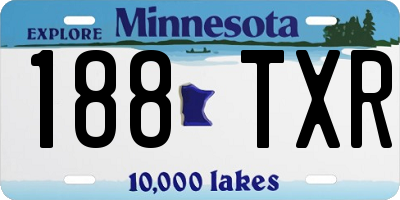 MN license plate 188TXR