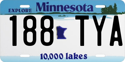 MN license plate 188TYA