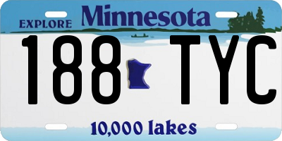MN license plate 188TYC