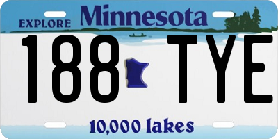 MN license plate 188TYE