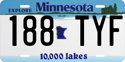 MN license plate 188TYF