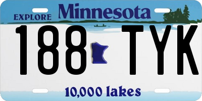 MN license plate 188TYK