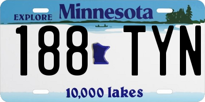 MN license plate 188TYN