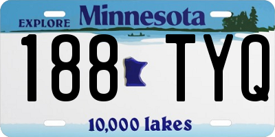 MN license plate 188TYQ