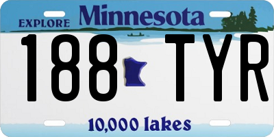 MN license plate 188TYR