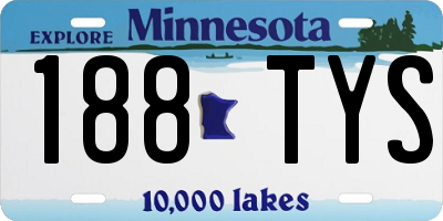 MN license plate 188TYS