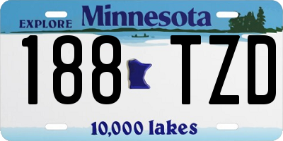MN license plate 188TZD