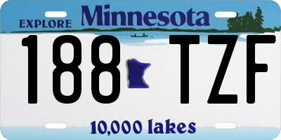 MN license plate 188TZF