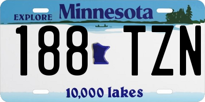 MN license plate 188TZN