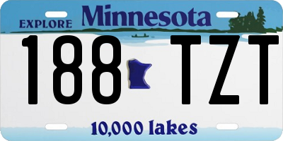 MN license plate 188TZT