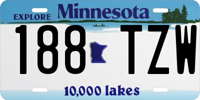 MN license plate 188TZW