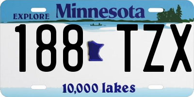 MN license plate 188TZX