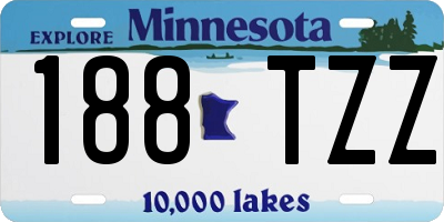 MN license plate 188TZZ