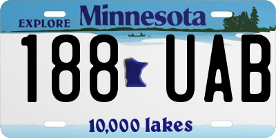 MN license plate 188UAB