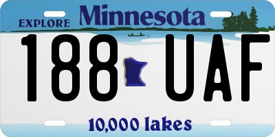 MN license plate 188UAF