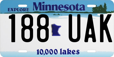 MN license plate 188UAK