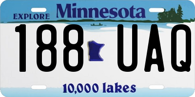 MN license plate 188UAQ