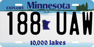 MN license plate 188UAW