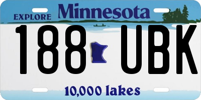 MN license plate 188UBK