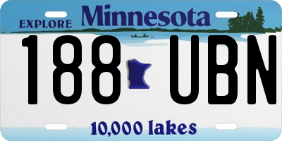 MN license plate 188UBN