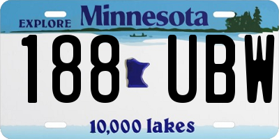 MN license plate 188UBW