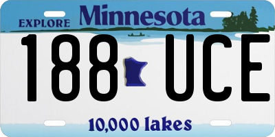 MN license plate 188UCE