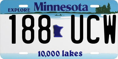 MN license plate 188UCW