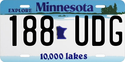 MN license plate 188UDG