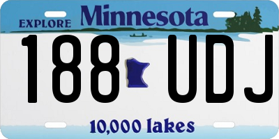 MN license plate 188UDJ