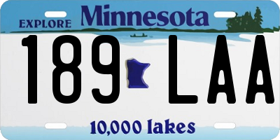 MN license plate 189LAA